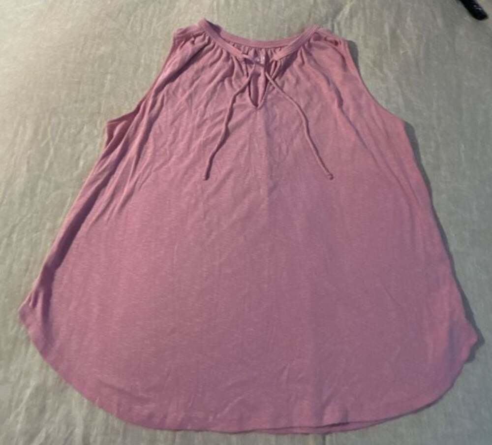 Ava & Viv Women's Mauve Sleeveless Tie-Neck Tank Top XXL